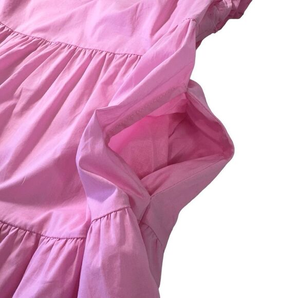 Papermoon Pink Tiered Babydoll Mini Dress, Small - Picture 7 of 11